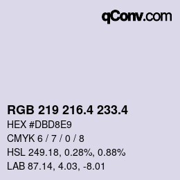カラーコード: RGB 219 216.4 233.4 | qconv.com