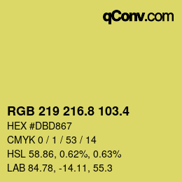 カラーコード: RGB 219 216.8 103.4 | qconv.com
