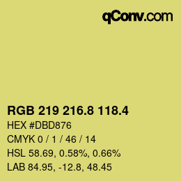 カラーコード: RGB 219 216.8 118.4 | qconv.com
