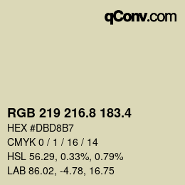 カラーコード: RGB 219 216.8 183.4 | qconv.com