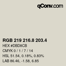 カラーコード: RGB 219 216.8 203.4 | qconv.com