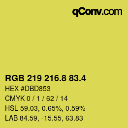 カラーコード: RGB 219 216.8 83.4 | qconv.com