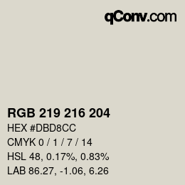 Farbcode: RGB 219 216 204 | qconv.com