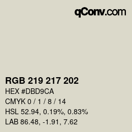 Farbcode: RGB 219 217 202 | qconv.com