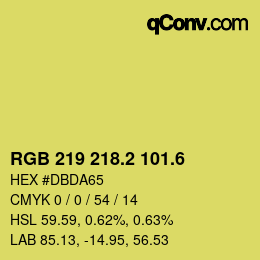 カラーコード: RGB 219 218.2 101.6 | qconv.com