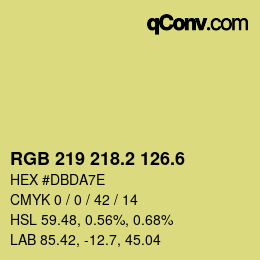 カラーコード: RGB 219 218.2 126.6 | qconv.com