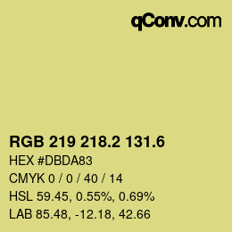 カラーコード: RGB 219 218.2 131.6 | qconv.com