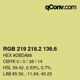 カラーコード: RGB 219 218.2 136.6 | qconv.com