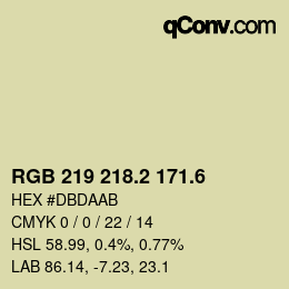 カラーコード: RGB 219 218.2 171.6 | qconv.com