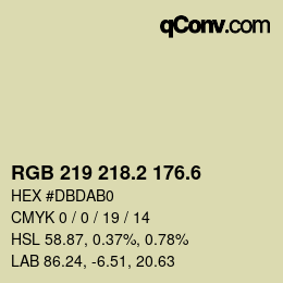 カラーコード: RGB 219 218.2 176.6 | qconv.com