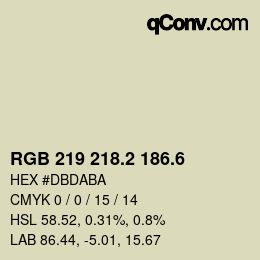 カラーコード: RGB 219 218.2 186.6 | qconv.com
