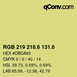 カラーコード: RGB 219 218.6 131.6 | qconv.com