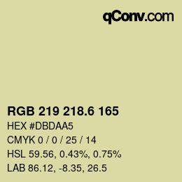 カラーコード: RGB 219 218.6 165 | qconv.com