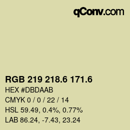カラーコード: RGB 219 218.6 171.6 | qconv.com