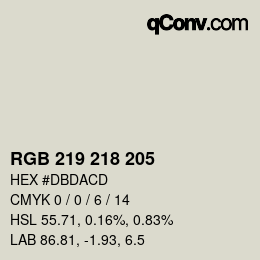 Código de color: RGB 219 218 205 | qconv.com