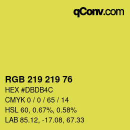 Color code: RGB 219 219 76 | qconv.com
