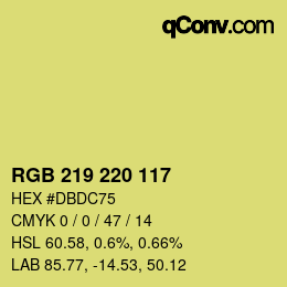 颜色代码: RGB 219 220 117 | qconv.com