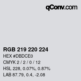 カラーコード: RGB 219 220 224 | qconv.com