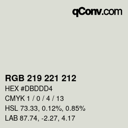 颜色代码: RGB 219 221 212 | qconv.com
