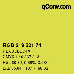 Color code: RGB 219 221 74 | qconv.com