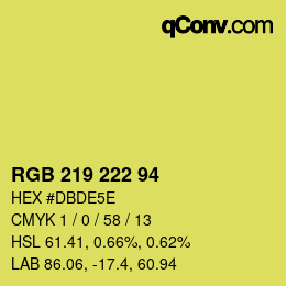 Farbcode: RGB 219 222 94 | qconv.com
