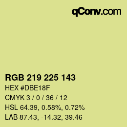 カラーコード: RGB 219 225 143 | qconv.com