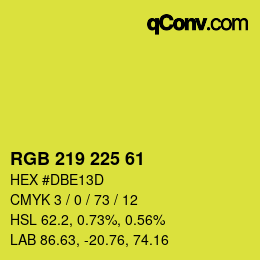 Color code: RGB 219 225 61 | qconv.com