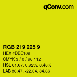 Color code: RGB 219 225 9 | qconv.com