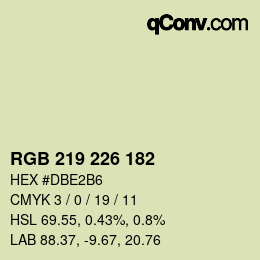 颜色代码: RGB 219 226 182 | qconv.com