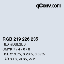 Código de color: RGB 219 226 235 | qconv.com