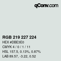 Code couleur: RGB 219 227 224 | qconv.com