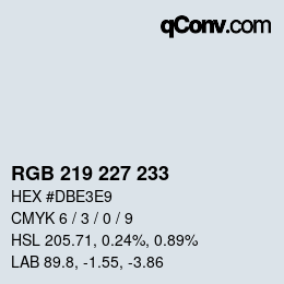 カラーコード: RGB 219 227 233 | qconv.com