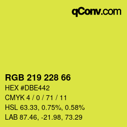 Código de color: RGB 219 228 66 | qconv.com