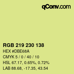 Color code: RGB 219 230 138 | qconv.com