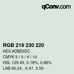 Farbcode: RGB 219 230 220 | qconv.com