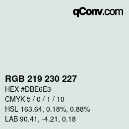Farbcode: RGB 219 230 227 | qconv.com
