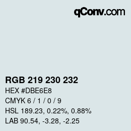 Code couleur: RGB 219 230 232 | qconv.com