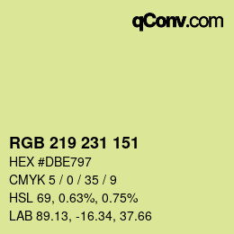 Código de color: RGB 219 231 151 | qconv.com