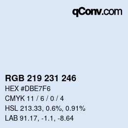 Farbcode: RGB 219 231 246 | qconv.com