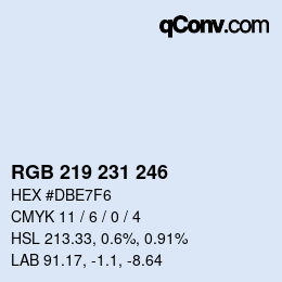 Code couleur: RGB 219 231 246 | qconv.com