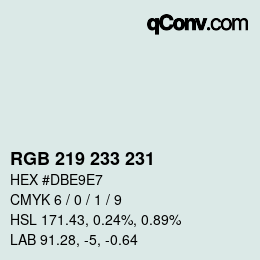Farbcode: RGB 219 233 231 | qconv.com