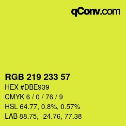 颜色代码: RGB 219 233 57 | qconv.com