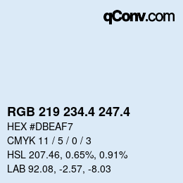 カラーコード: RGB 219 234.4 247.4 | qconv.com