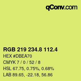 カラーコード: RGB 219 234.8 112.4 | qconv.com