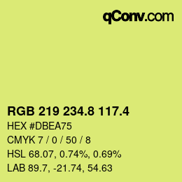 カラーコード: RGB 219 234.8 117.4 | qconv.com