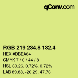 カラーコード: RGB 219 234.8 132.4 | qconv.com