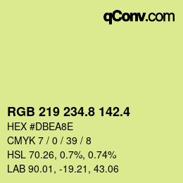 カラーコード: RGB 219 234.8 142.4 | qconv.com