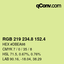カラーコード: RGB 219 234.8 152.4 | qconv.com