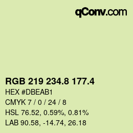 カラーコード: RGB 219 234.8 177.4 | qconv.com