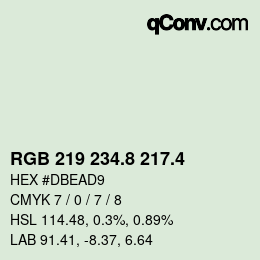 カラーコード: RGB 219 234.8 217.4 | qconv.com